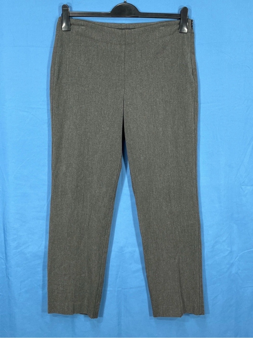 TALBOTS Classic Side Zip GRAY Stretch Twill MID-RISE Straight Leg PANTS 10/P